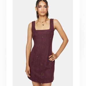 NWT Disturbia Rosia Celestial Print Suede A-Line Mini Dress size 16